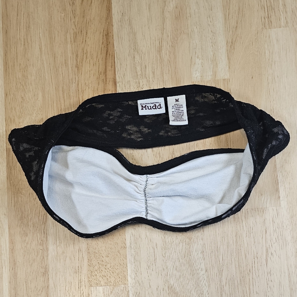 Black Lace Bandeau Bra - Picture 6 of 8